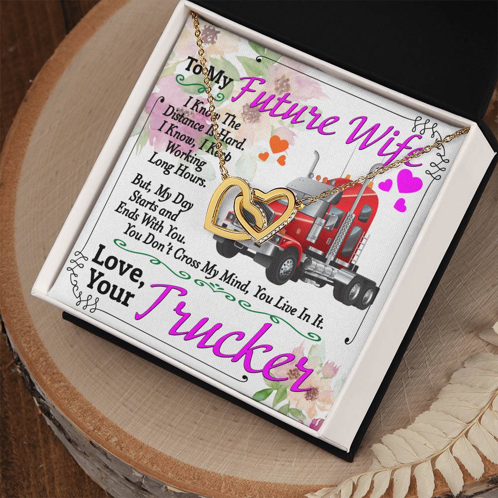 Trucker'S Future Wife - Interlocking Heart Necklace Interlocking Hearts Necklace