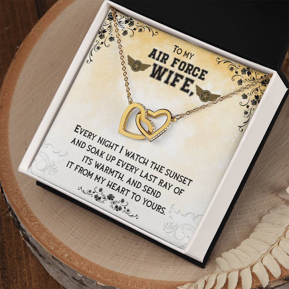 To My Air Force Wife Necklace Interlocking Hearts Necklace
