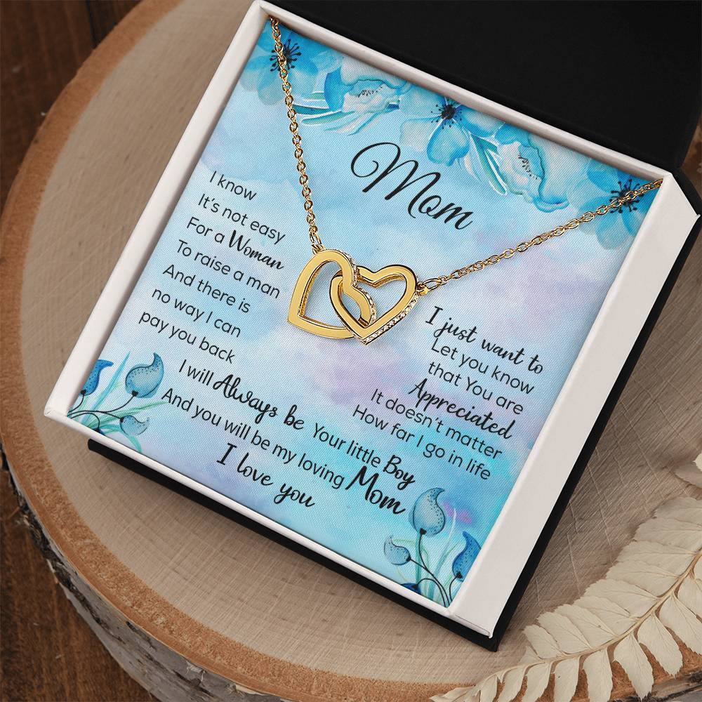 Gift To My Mom Necklace Birthday Christmas Gift To My Mother Mom Necklace To My Mom Necklace To My Mom Mom Birthday Card Interlocking Hearts Necklace