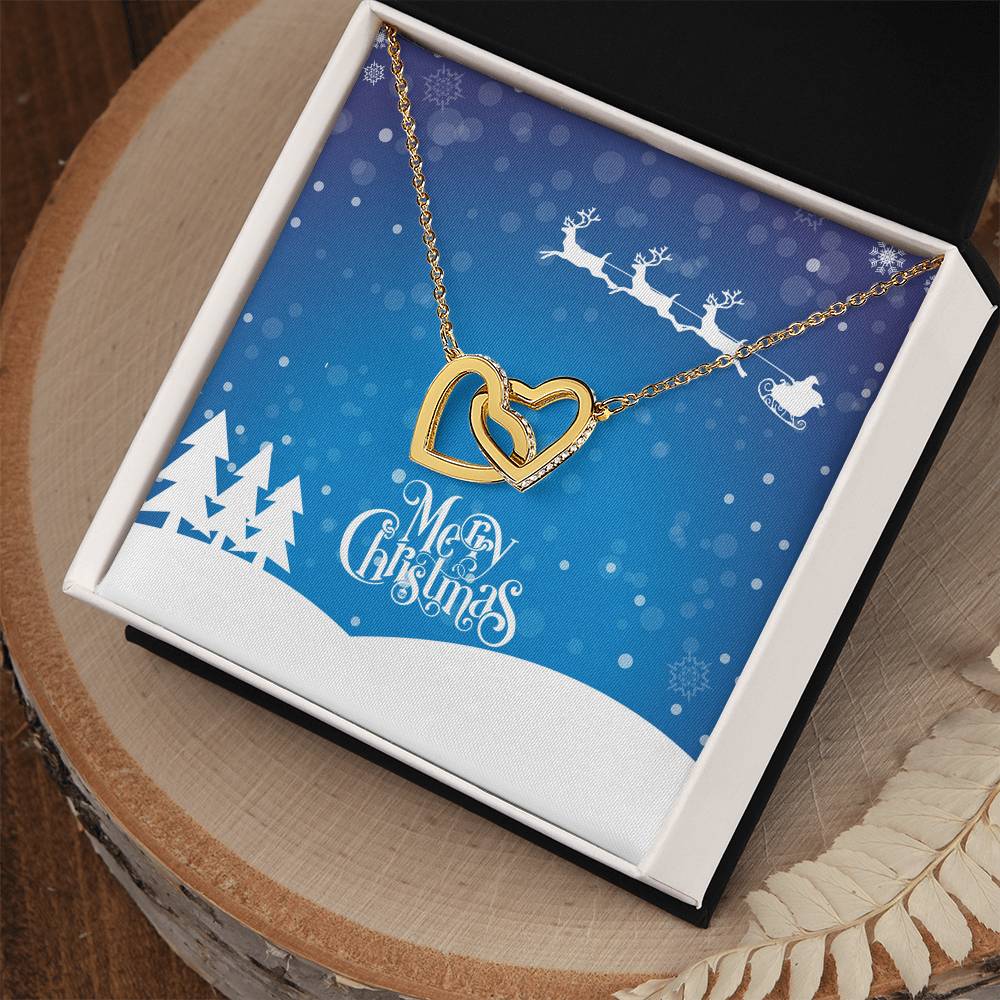 Santa'S Sleigh Interlocking Hearts Necklace