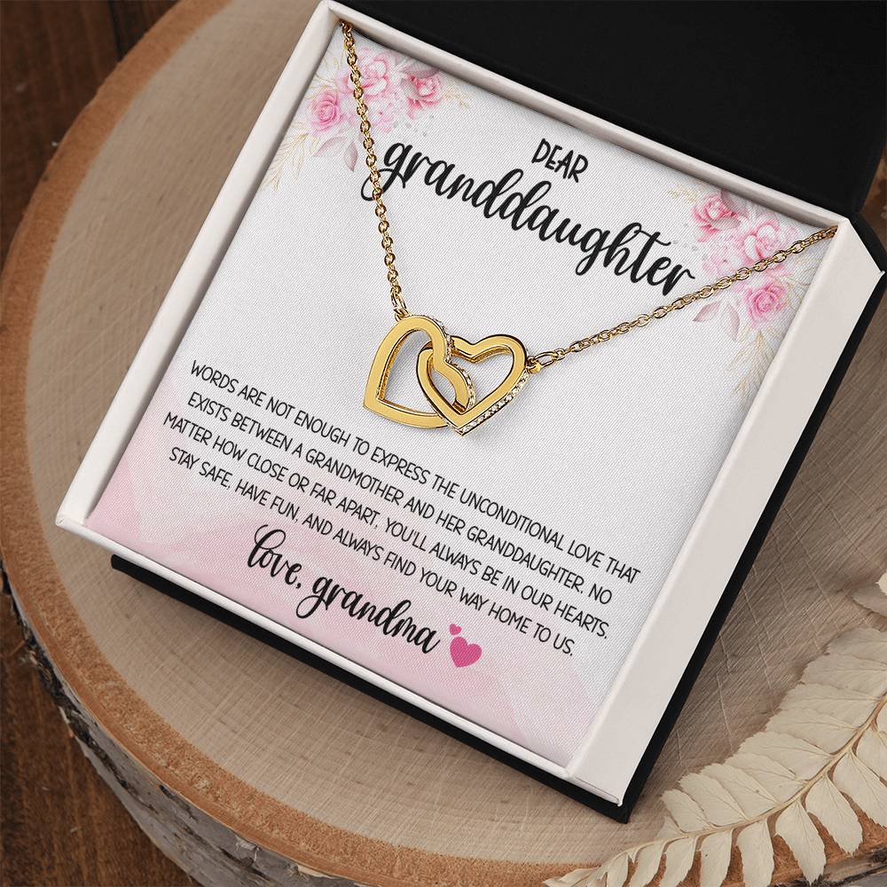 Dear Granddaughter From Grandma Interlocking Hearts Necklace