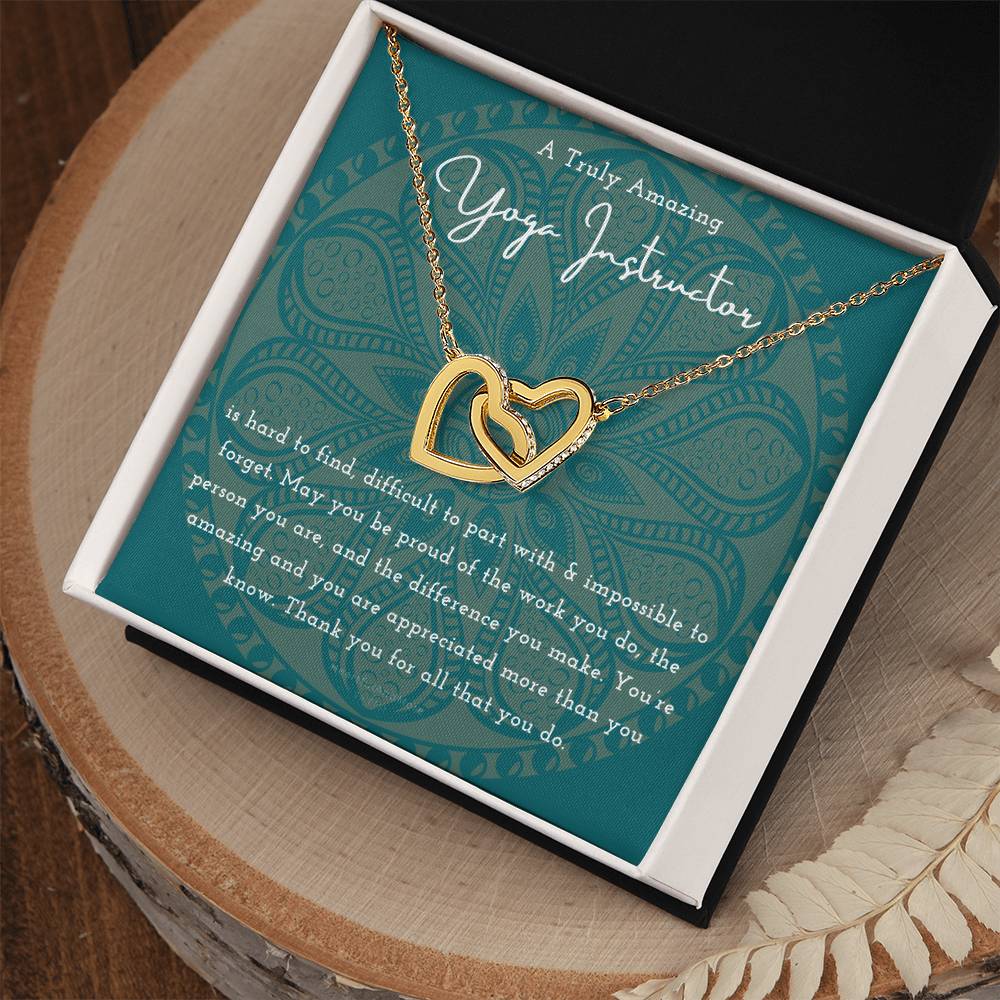 Gift For Yoga Instructor Yoga Instructor Appreciation Gift A Truly Amazing Yoga Instructor Gift Interlocking Hearts Necklace