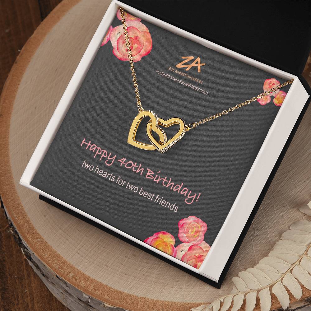 Happy 40Th Interlocking Hearts Necklace