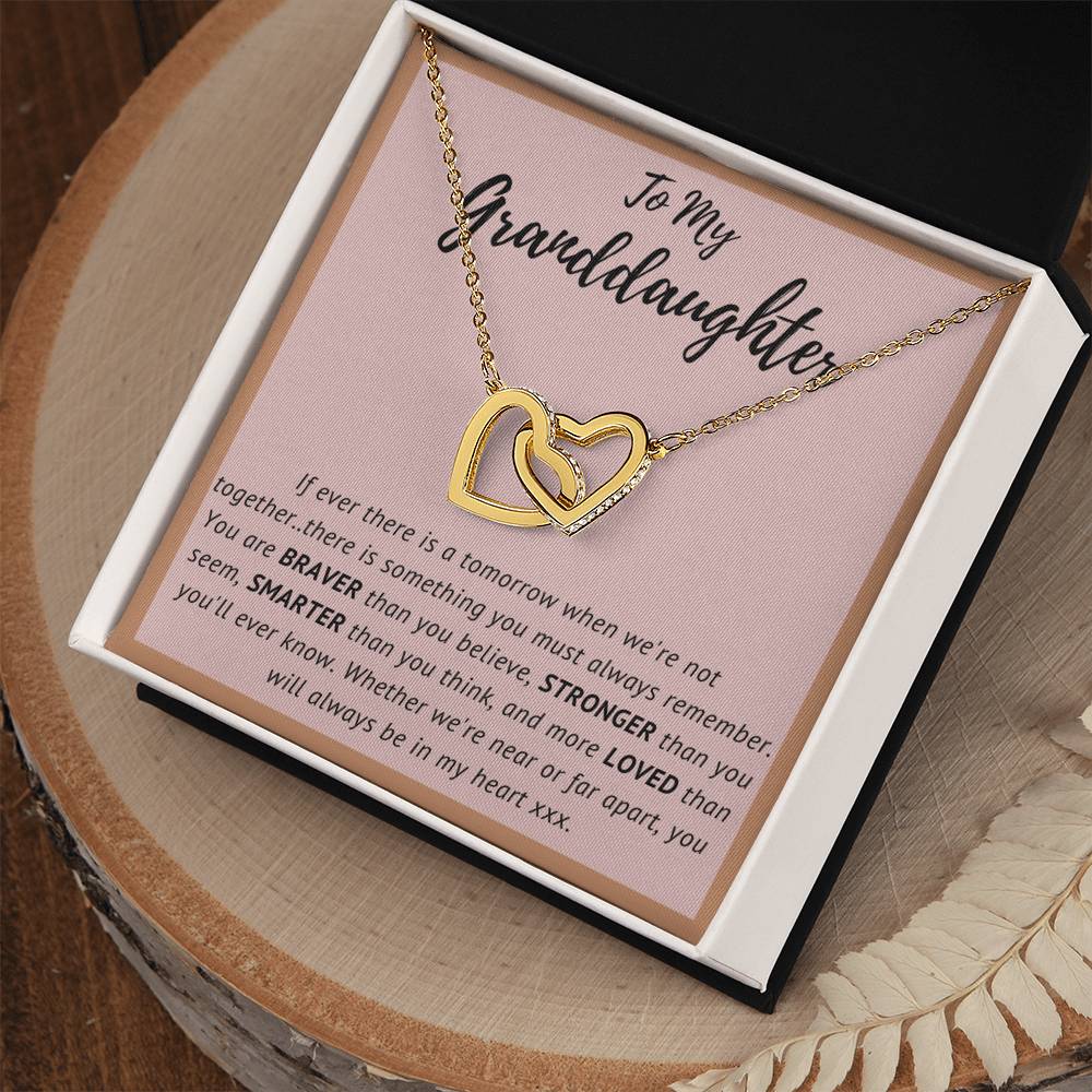 To My Granddaughter - Interlocking Hearts Necklace