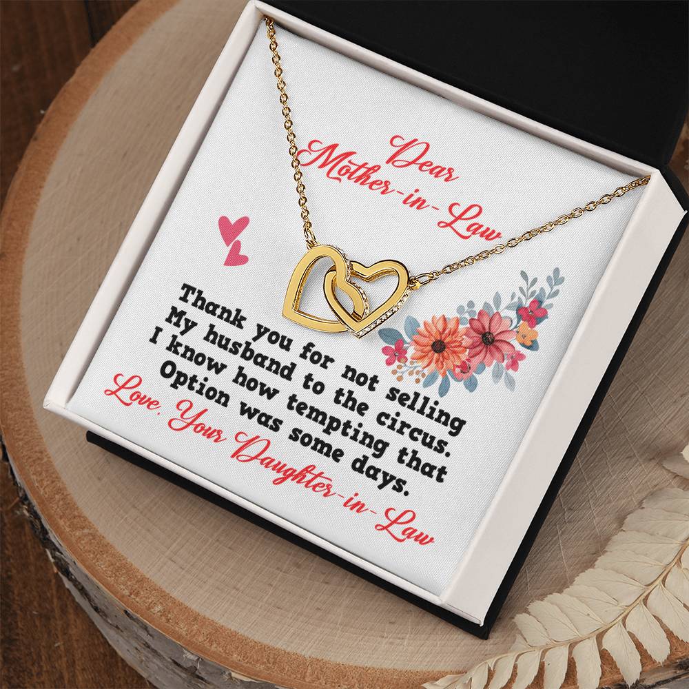 Gift For Mother In Law - Interlocking Heart Necklace Interlocking Hearts Necklace