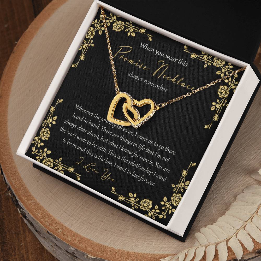 Wherever This Journey Takes Us - Black Interlocking Hearts Necklace