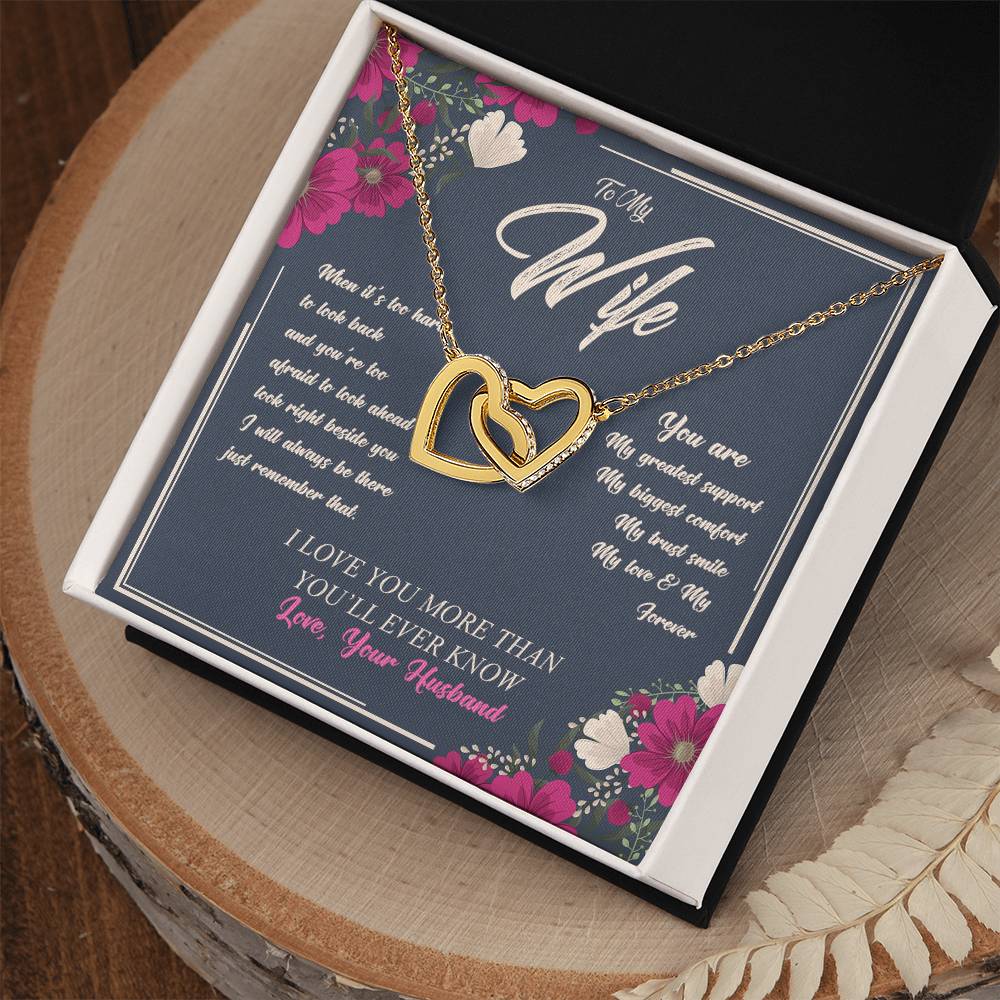 Love Your Husband-My Love & My Forever Onterlocked Hearts Interlocking Hearts Necklace