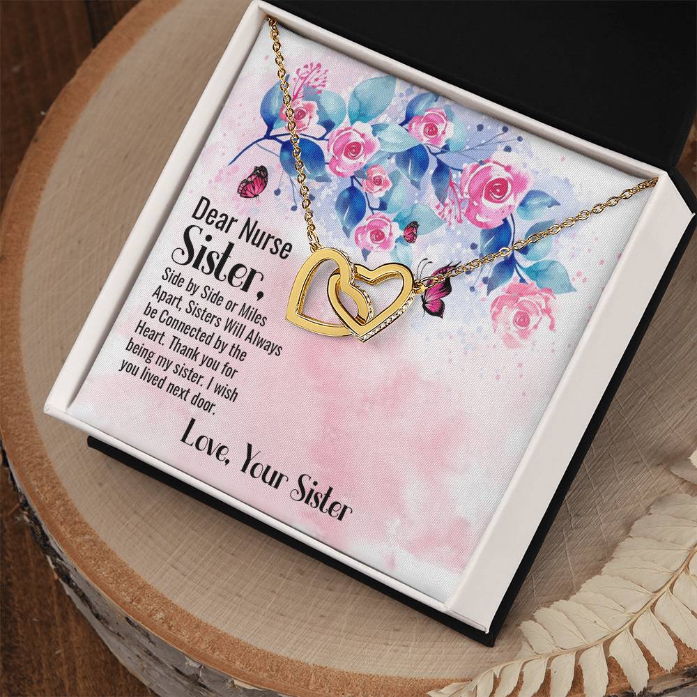 Dear Nurse Sister - Interlocking Heart Necklace Interlocking Hearts Necklace