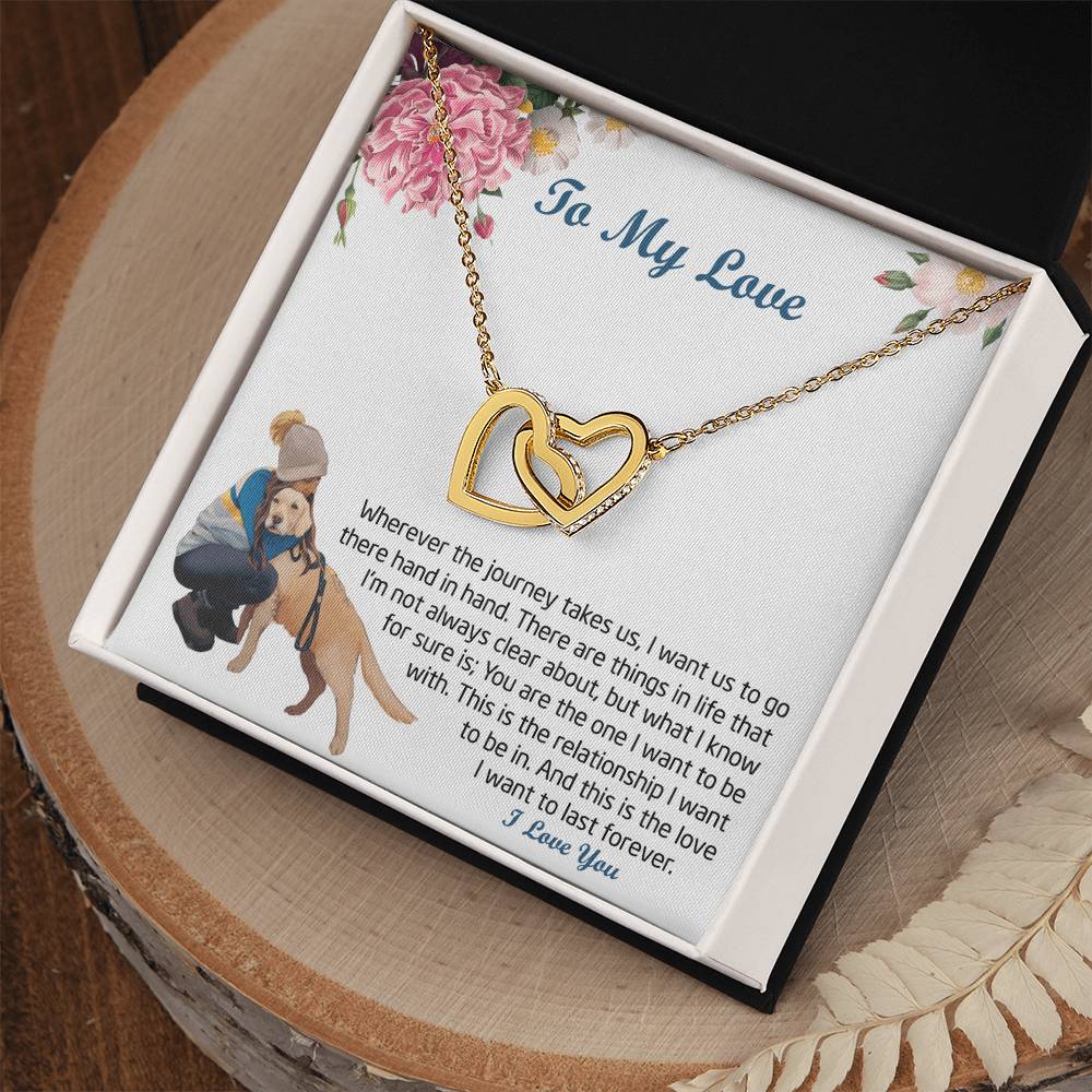 Gift For My Love Love -Necklace Interlocking Hearts Necklace