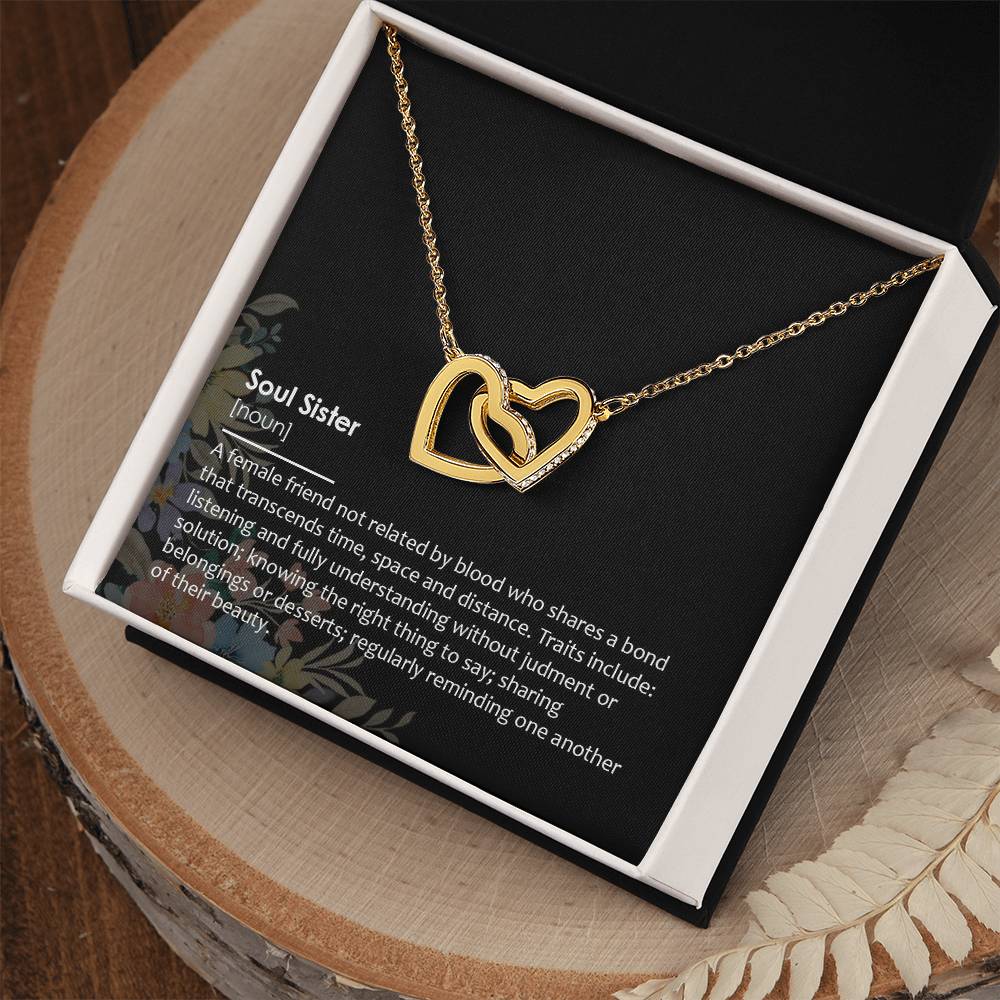 Soul Sister - Double Hearts Necklace Interlocking Hearts Necklace
