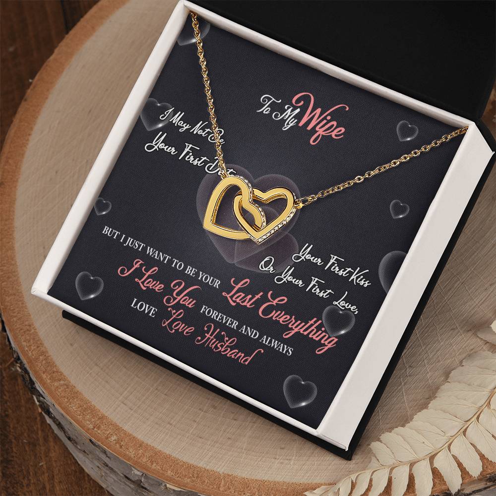To My Wife - I Love You Forever And Always - Interlocking Hearts Necklace