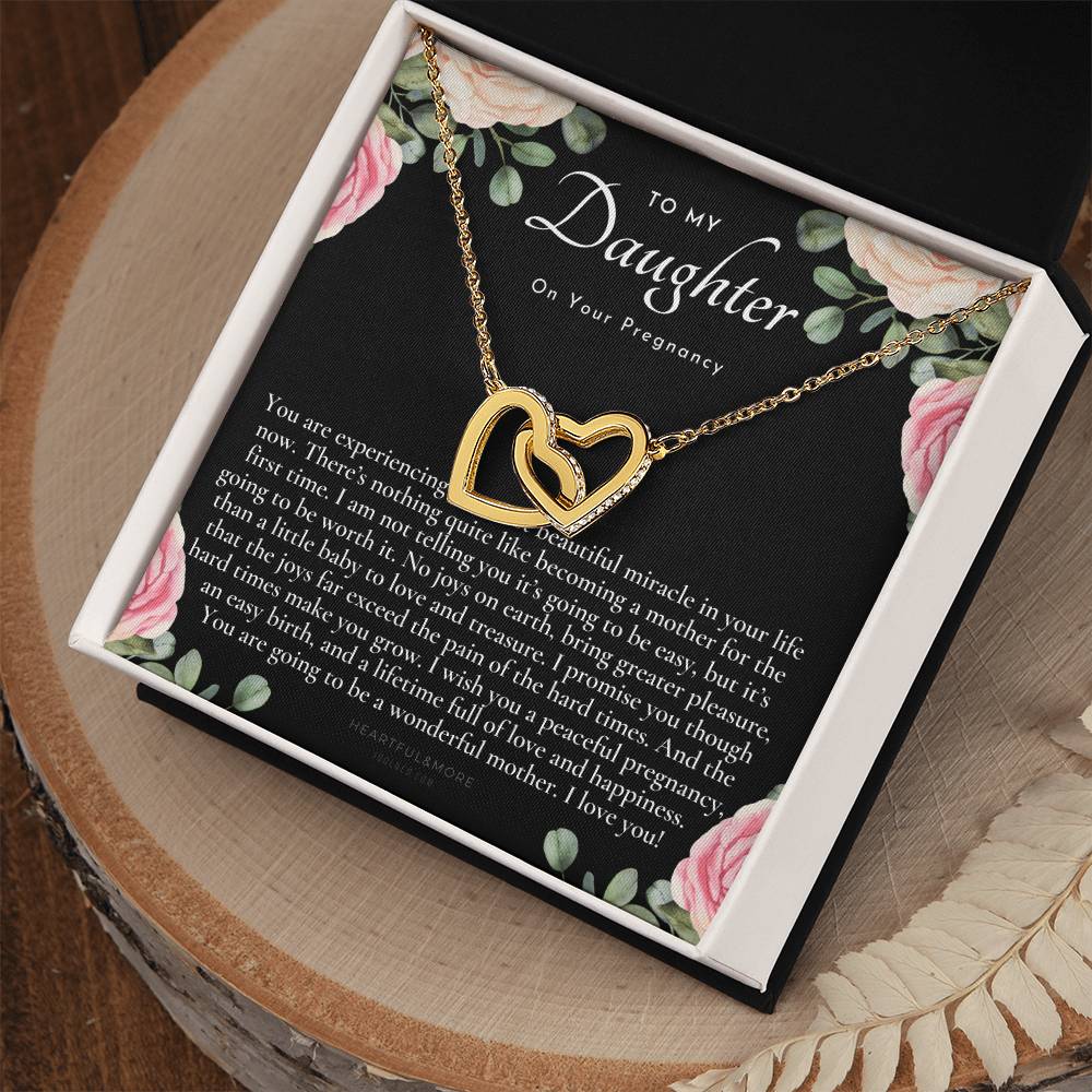 Pregnancy Gift For Daughter Baby Shower Gift Mom To Be Gift Expecting Mom Gift Pregnant Daughter Gift From Mom Interlocking Hearts Necklace