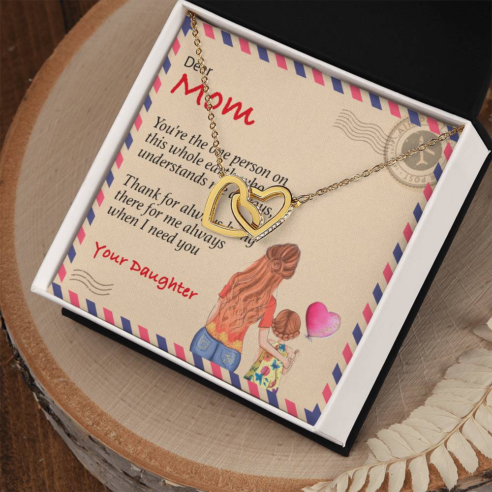 Happy Mother'S Day Gift - Thank You For Always Being There - The Interlocking Heart Necklace Interlocking Hearts Necklace