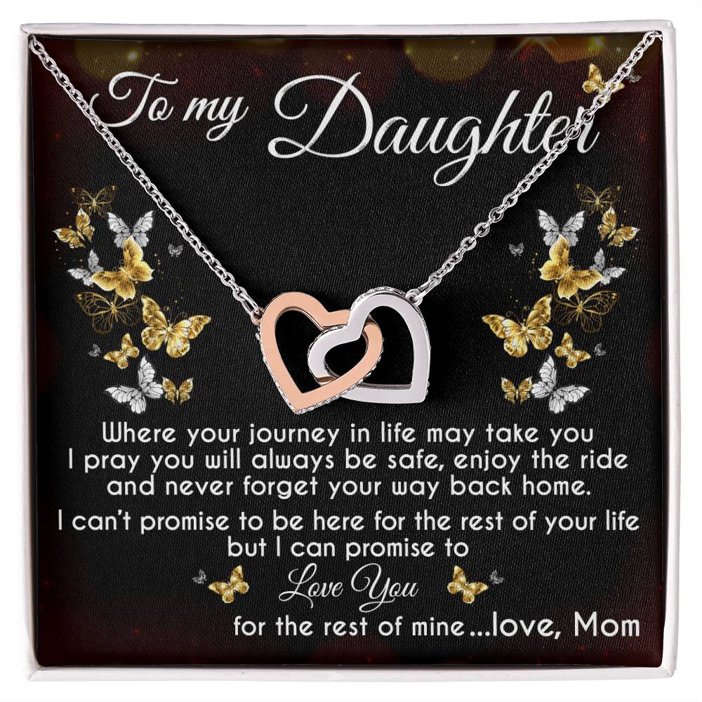 To My Daughter Interlocking Hearts Necklace