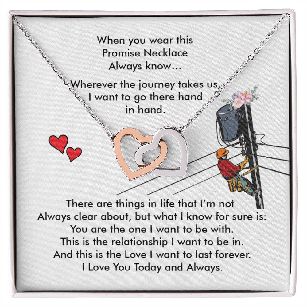 Lineman'S Girl - Interlocking Heart Necklace Interlocking Hearts Necklace
