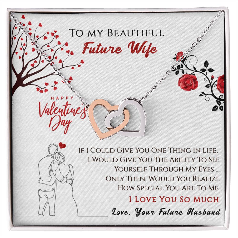 To My Beautiful Future Wife - Interlocking Hearts Necklace Gift Set - I Love You So Much