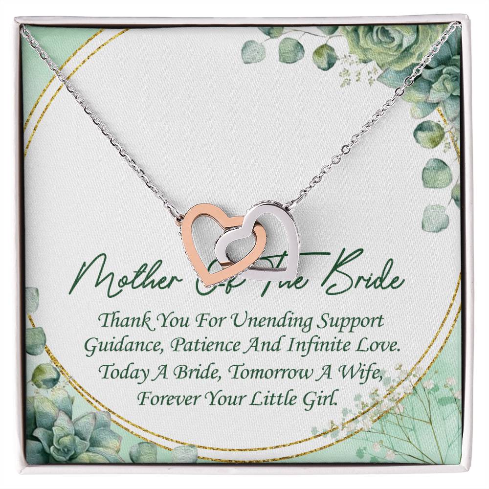 Mother Of The Bride Interlocking Hearts Necklace Message Card