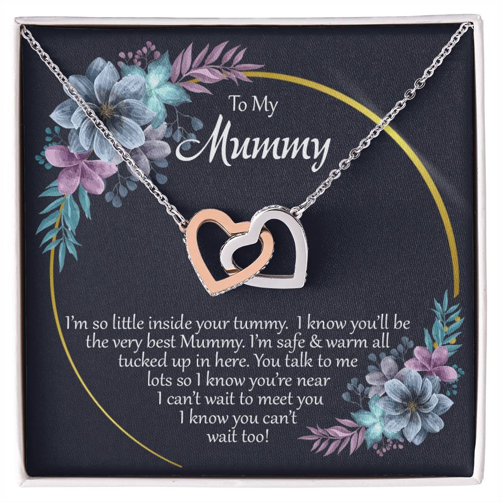 To My Mummy - From Your Tummy - Pregnancy Gift - Mother'S Day Gift - Luxury Necklace Interlocking Hearts Necklace