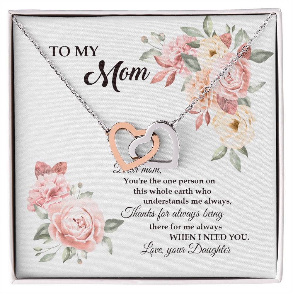 Gift For Mom - I Need You - The Interlocking Heart Necklace Interlocking Hearts Necklace