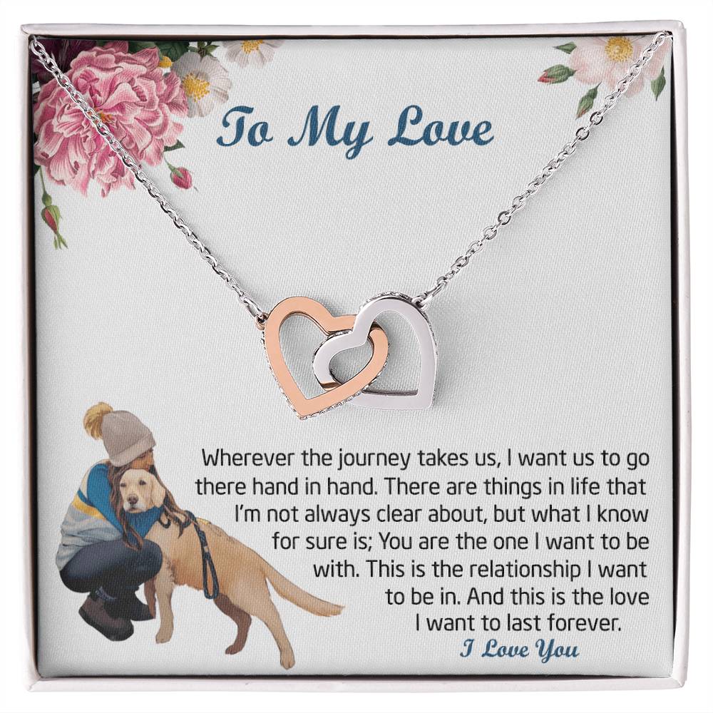 Gift For My Love Love -Necklace Interlocking Hearts Necklace