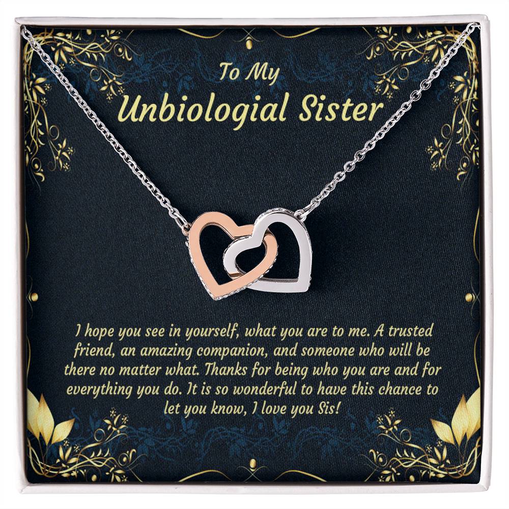 Unbiological Sister Necklace Soul Sister Sorority Sister Sister In Law Necklace Step Sister Gift Tribe Necklace Sister Necklace Interlocking Hearts Necklace