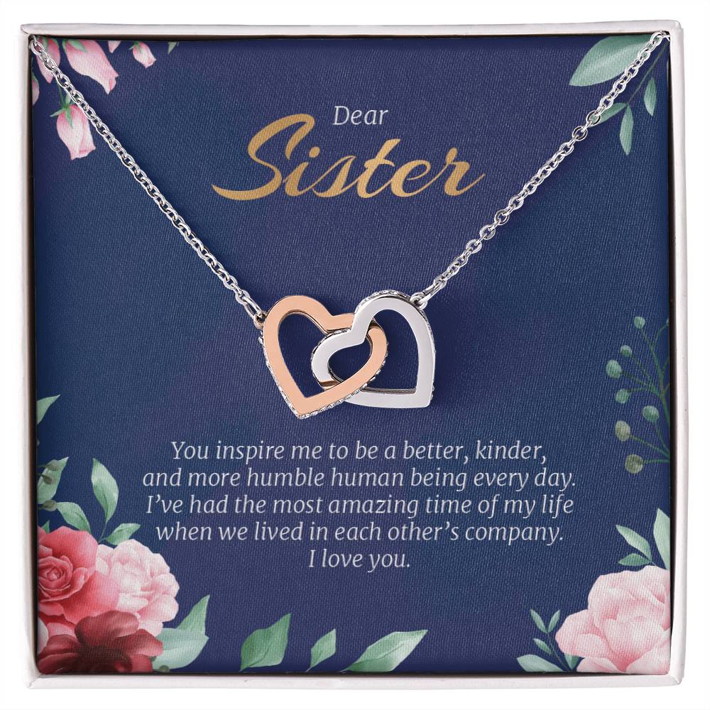 Interlocking Hearts Necklace For Sister