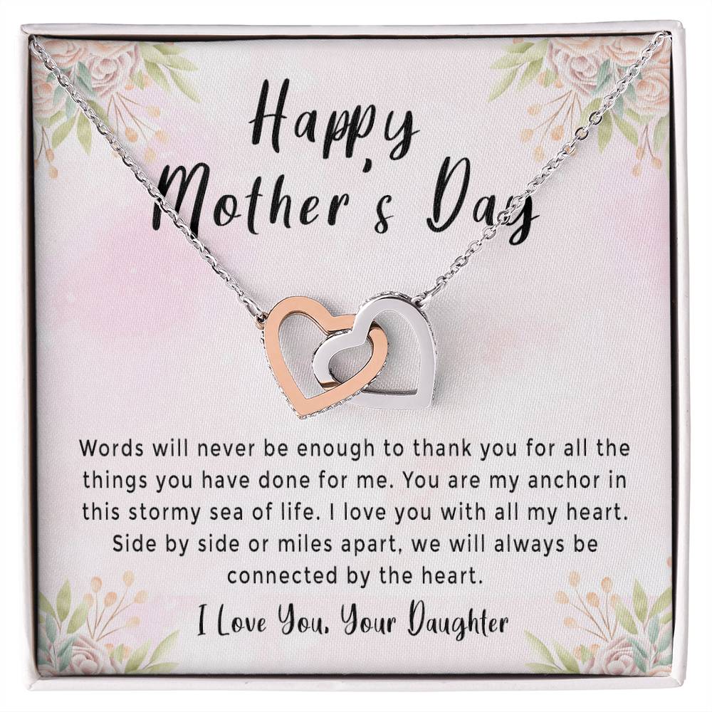 'Connected By The Heart' Necklace - Amazing Mother'S Day Gift Idea From Daughter Interlocking Hearts Necklace