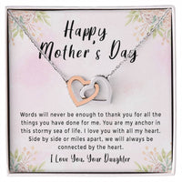 'Connected By The Heart' Necklace - Amazing Mother'S Day Gift Idea From Daughter Interlocking Hearts Necklace