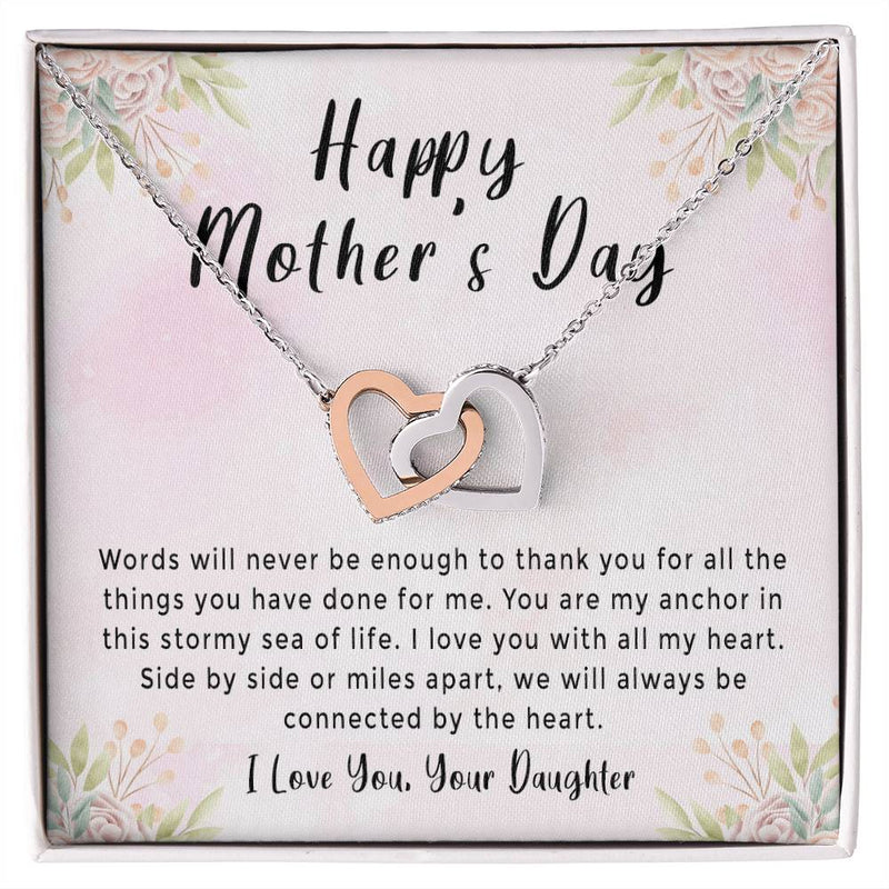 'Connected By The Heart' Necklace - Amazing Mother'S Day Gift Idea From Daughter Interlocking Hearts Necklace