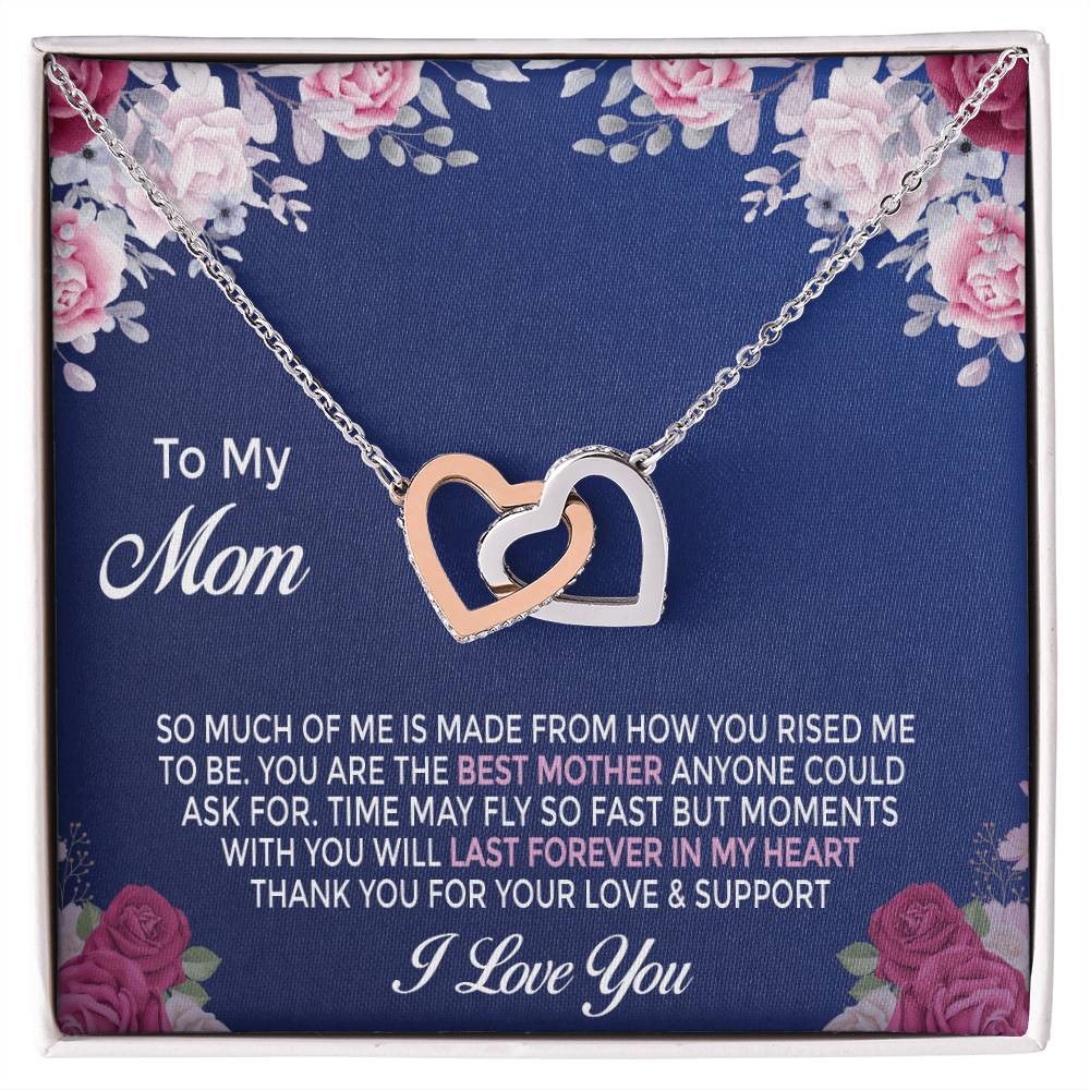 Mom Daughter Gift Mother&#39;S Day Interlocking Hearts Necklace