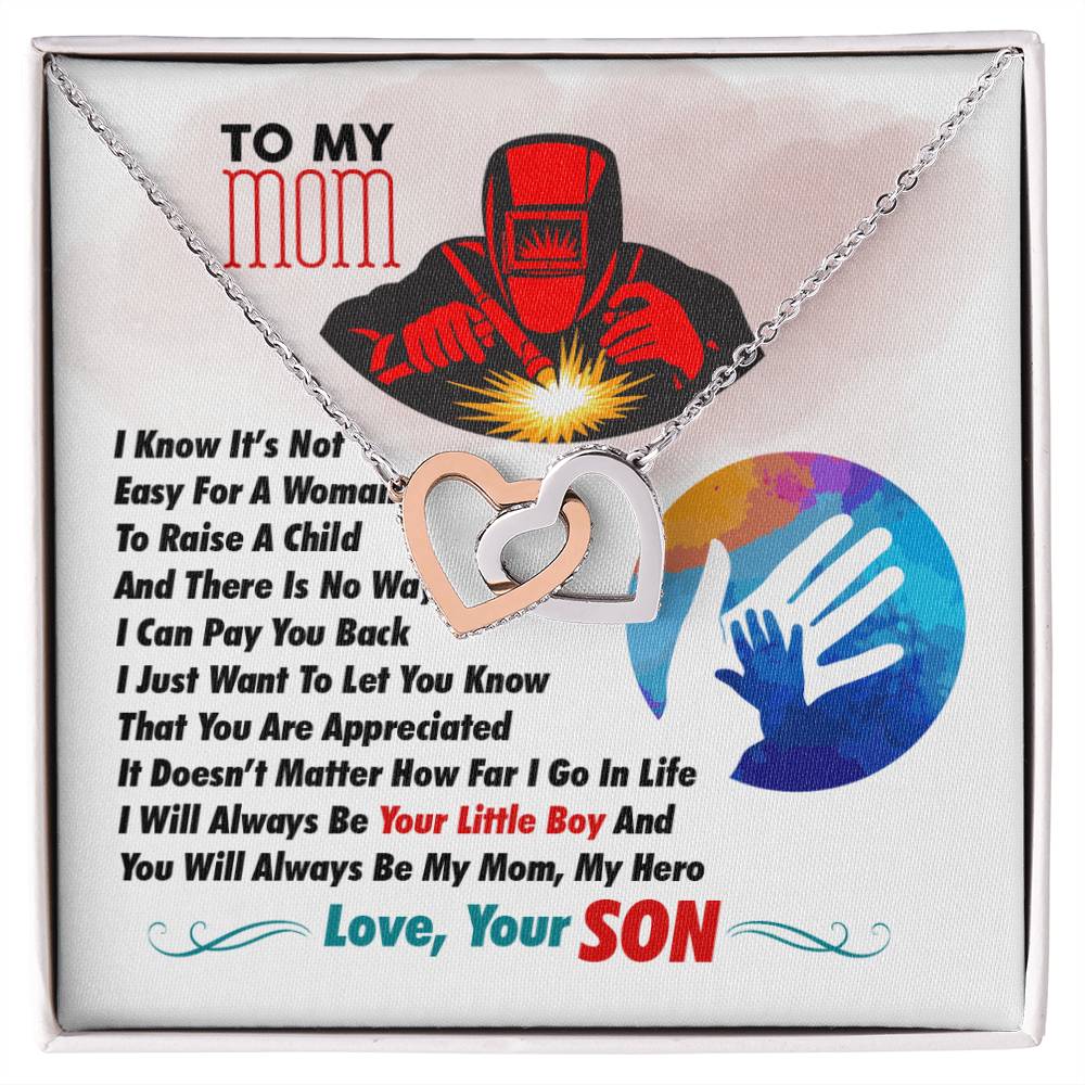 Welder&#39;S Mom - Interlocking Heart Necklace Interlocking Hearts Necklace