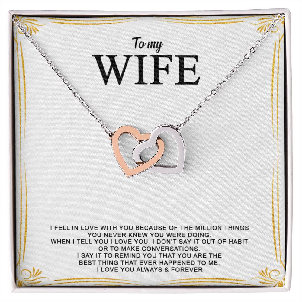 Interlocking Hearts Necklace For Your Wife