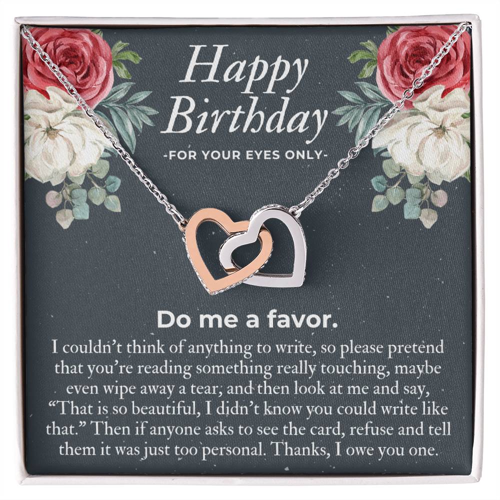 Perfect Birthday Gift For Her Unique Birthday Gift Birthday Necklace Gift Funny Birthday Gift For Her Grandma Mom Aunt Daughter Interlocking Hearts Necklace