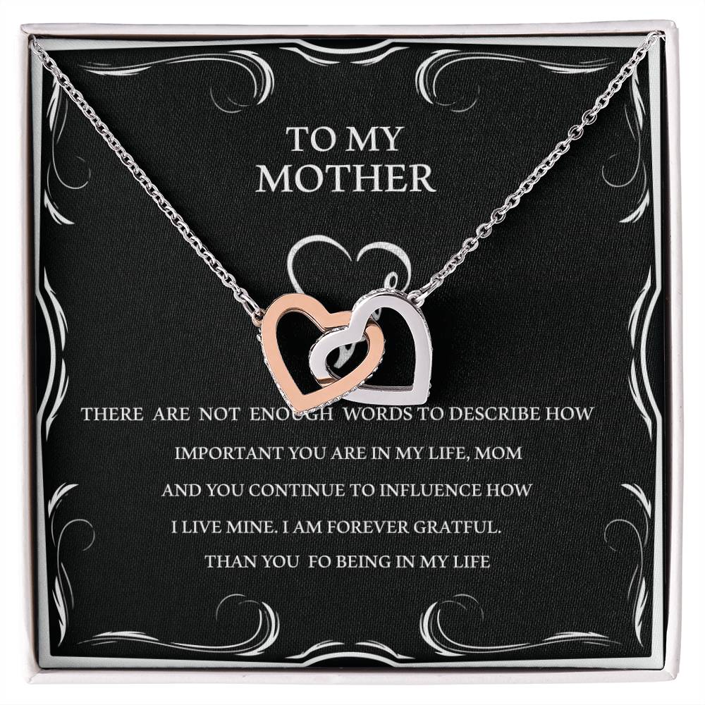 To My Mother - Two Hearts Interlocking Hearts Necklace