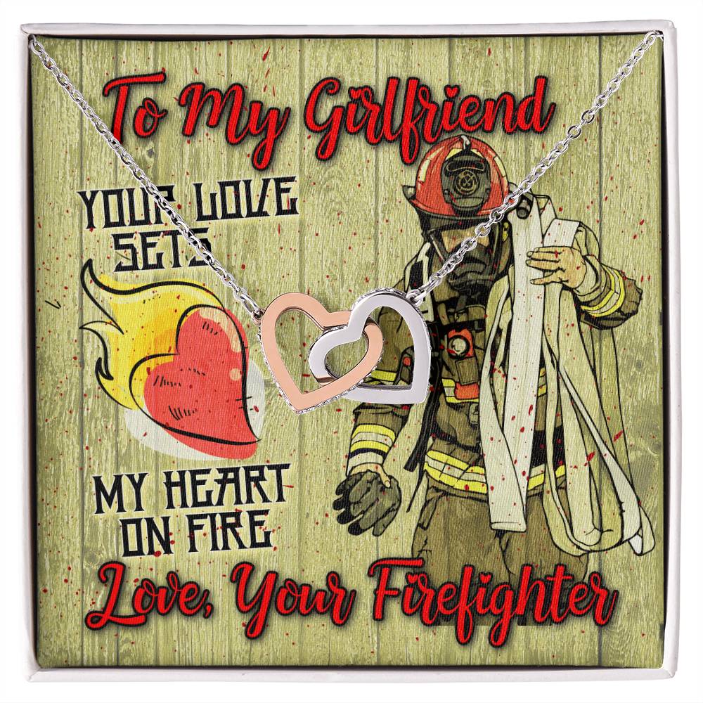 Firefighter&#39;S Girlfriend- Interlocking Heart Necklace Interlocking Hearts Necklace
