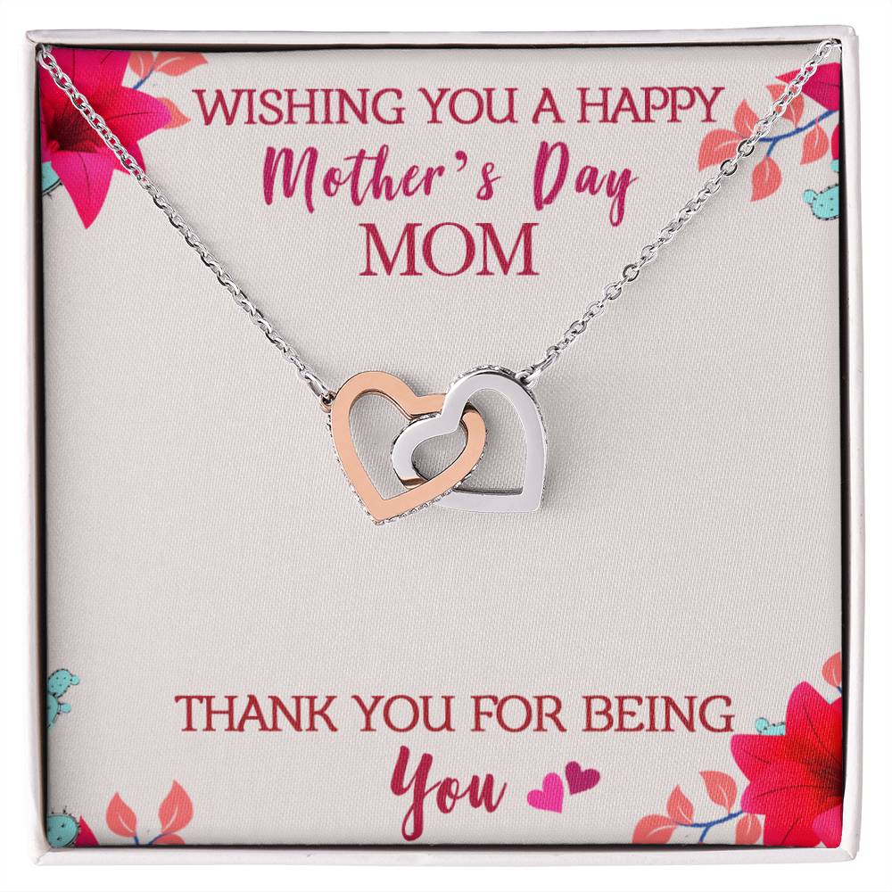 Best Gift For Mom Interlocking Hearts Necklace