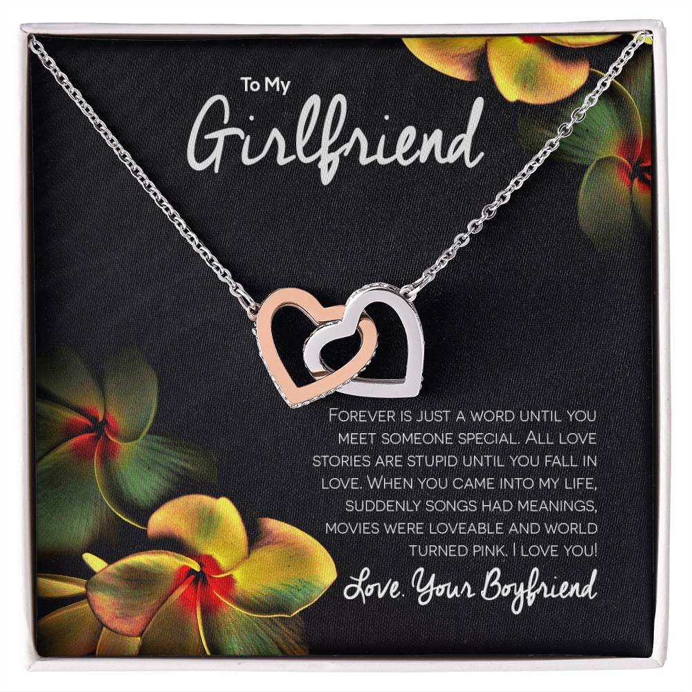 Girlfriend Interlocking Hearts Romantic Necklace Gift For Valentine&#39;S Day Interlocking Hearts Necklace