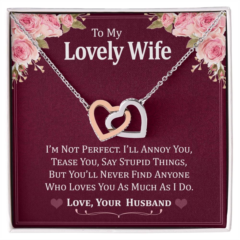Perfect Gift For Wife Interlocking Hearts Necklace