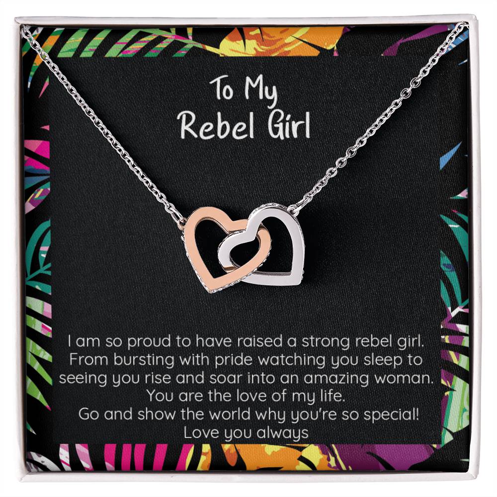 My Rebel Girl Necklace Hearts Locked Interlocking Hearts Necklace