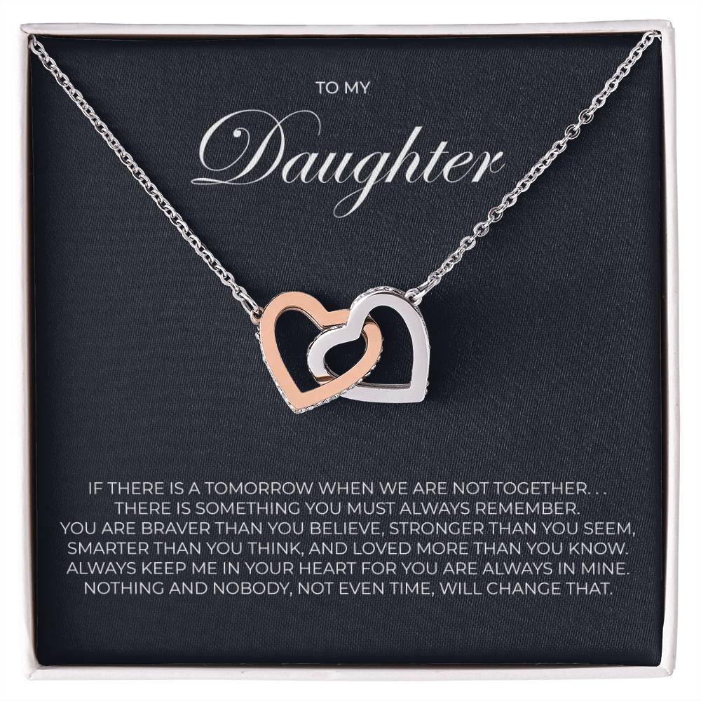 To My Daughter - Tomorrow - Necklace Interlocking Hearts Necklace