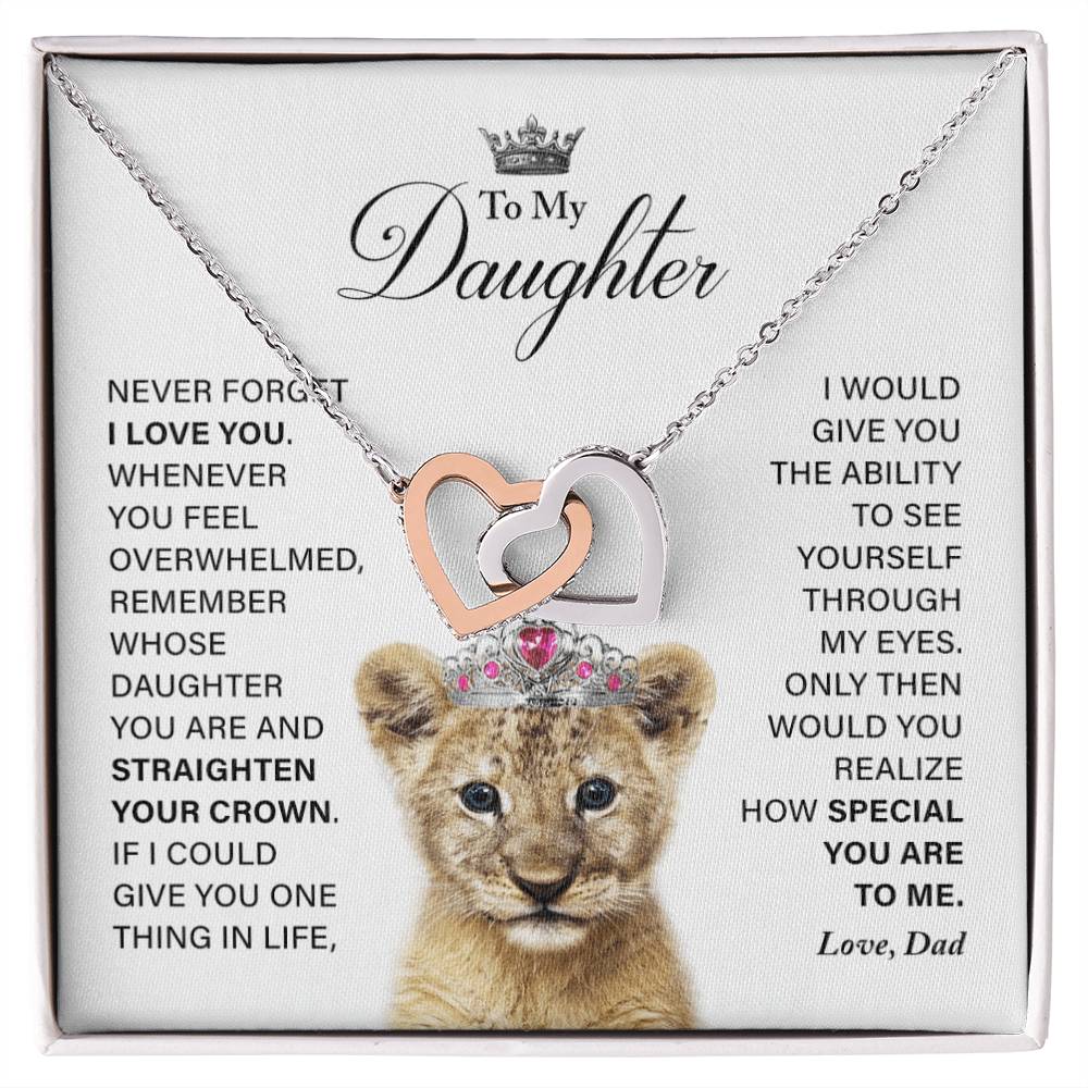 Daughter - How Special You Are To Me- Necklace Interlocking Hearts Necklace