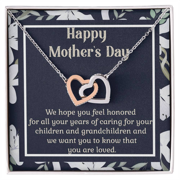 Interlocking Hearts Mother'S Day Gift For Grandma Interlocking Hearts Necklace