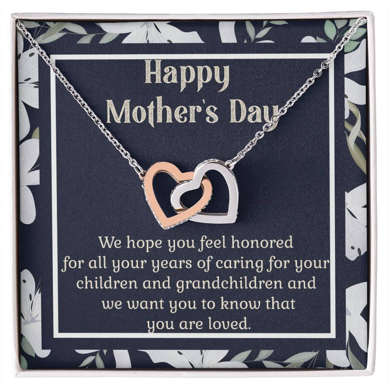 Interlocking Hearts Mother'S Day Gift For Grandma Interlocking Hearts Necklace