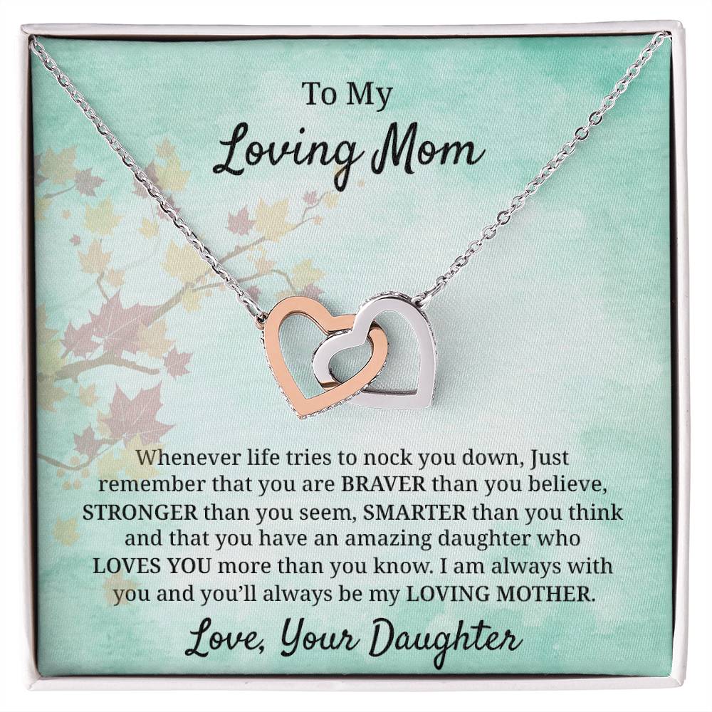 You&#39;Ll Always Be My Loving Mother Interlocking Hearts Necklace
