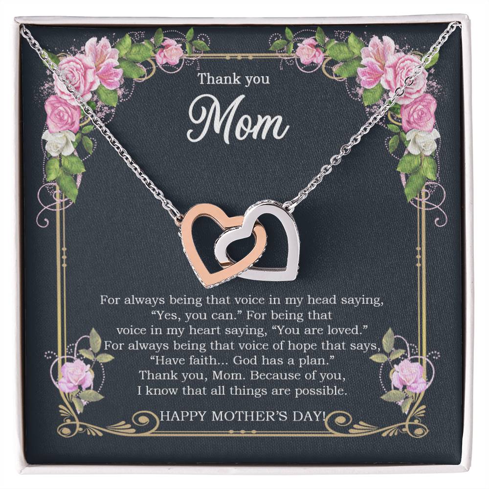 Thank You Mom - Mother'S Day Gift - Luxury Interlocking Heart Necklace Interlocking Hearts Necklace