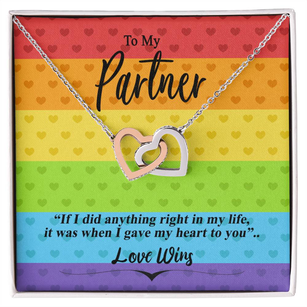 Love Wins Necklace Interlocking Hearts Necklace