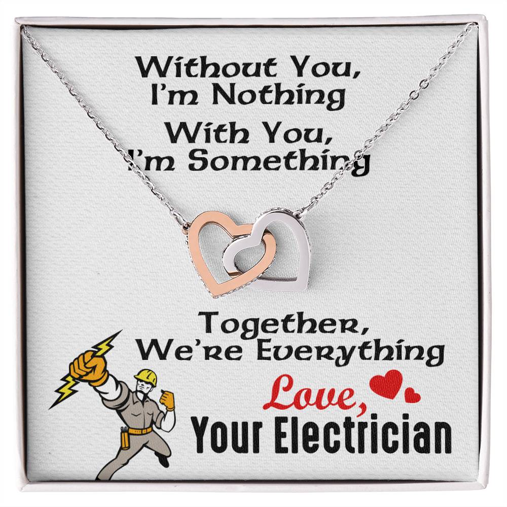 Electrician&#39;S Girlfriend- Interlocking Heart Necklace Interlocking Hearts Necklace