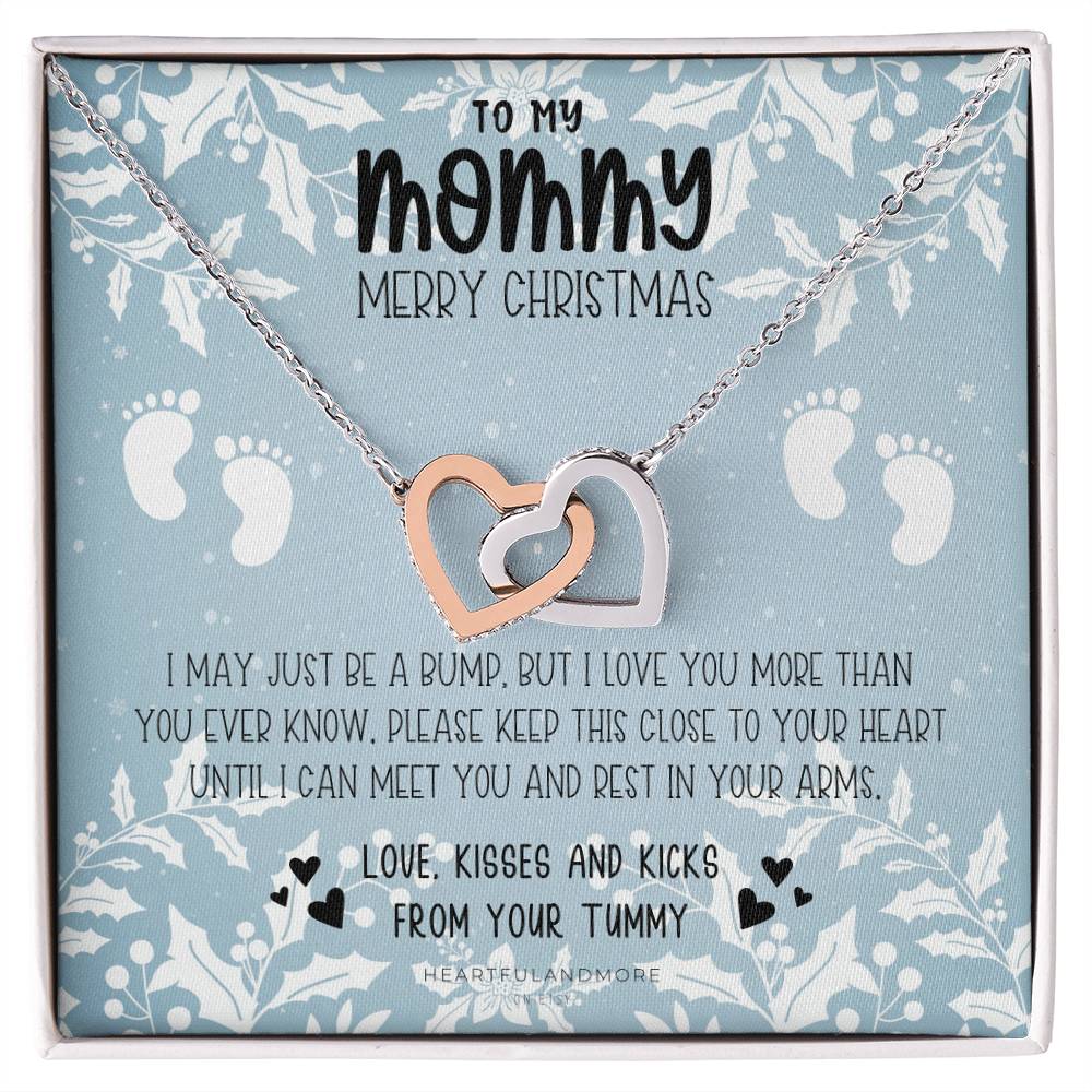 New Mom Christmas Pregnant Wife Christmas Gift Christmas Gift For Pregnant Wife Jewelry For Pregnant Wife Expecting Wife Christmas Interlocking Hearts Necklace