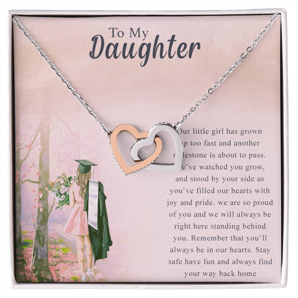 To My Daughter Interlocking Hearts Necklace