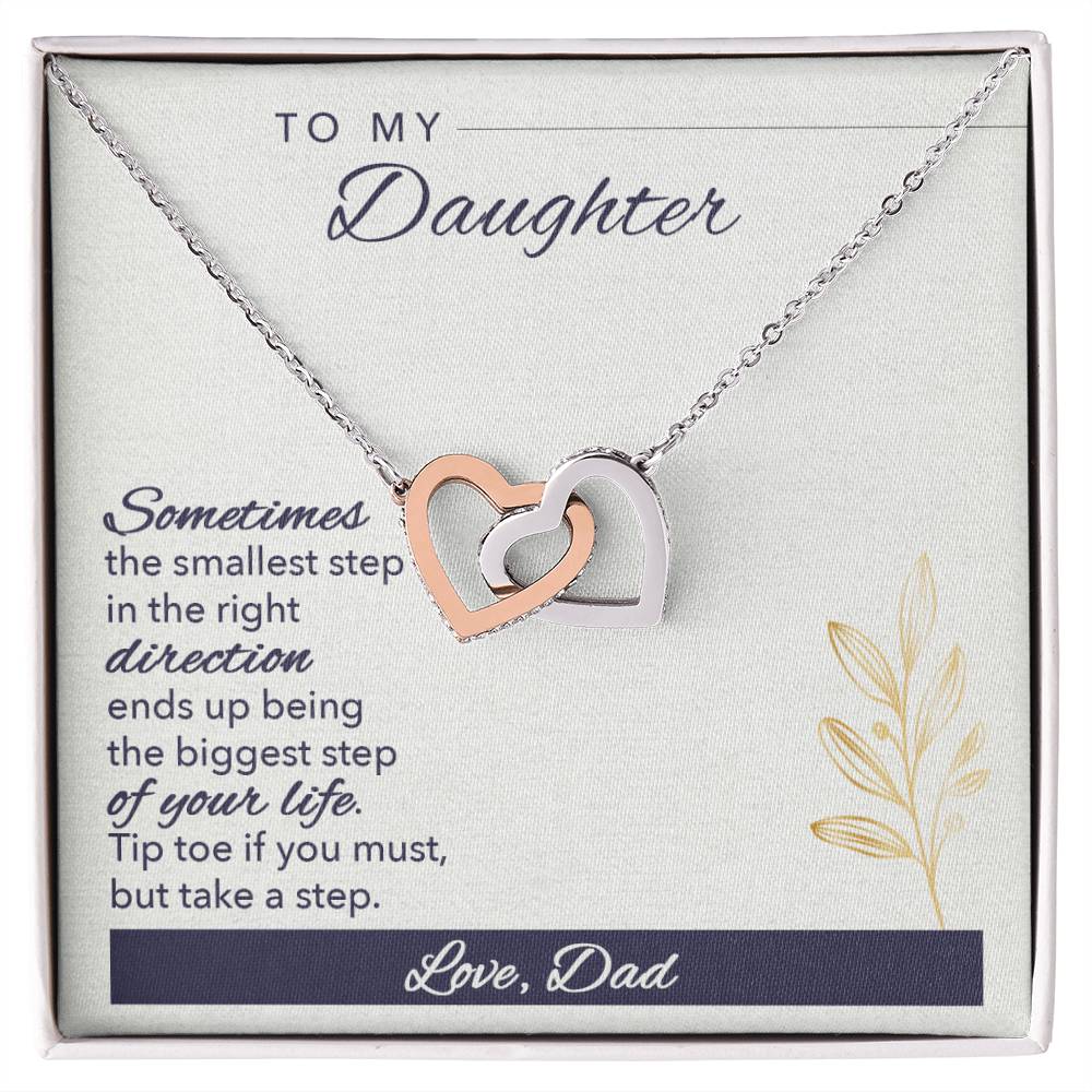 To My Daughter From Dad Interlocking Hearts Necklace Father To Daughter Gift Birthday Gift To Daughter From Dad Daughter Necklace
